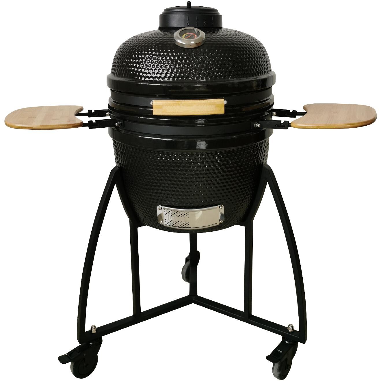 Lifesmart 18-Inch Ceramic Kamado Grill With 5-Piece Accessory Bundle - Black - SCS-K18AHBLK image