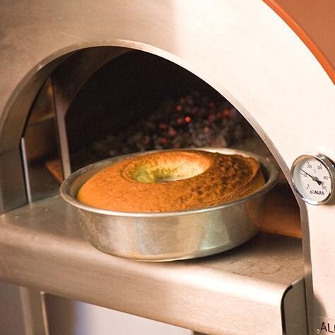 Alfa Forno 5 Minuti Wood Burning Pizza Oven On Cart - Shown Baking thumbnail