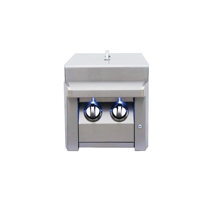 American Renaissance Grill by RCS ASBSSB LP Built-In Propane Gas Double Side Burner - Front View W/ Burner Cover thumbnail