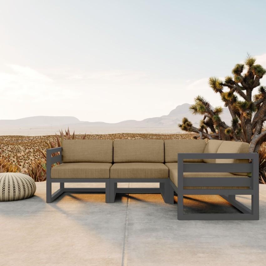 Misty Cove 4 Piece Sectional Set in Slate w/Heather Beige Cushions by Lakeview - Lifestyle thumbnail