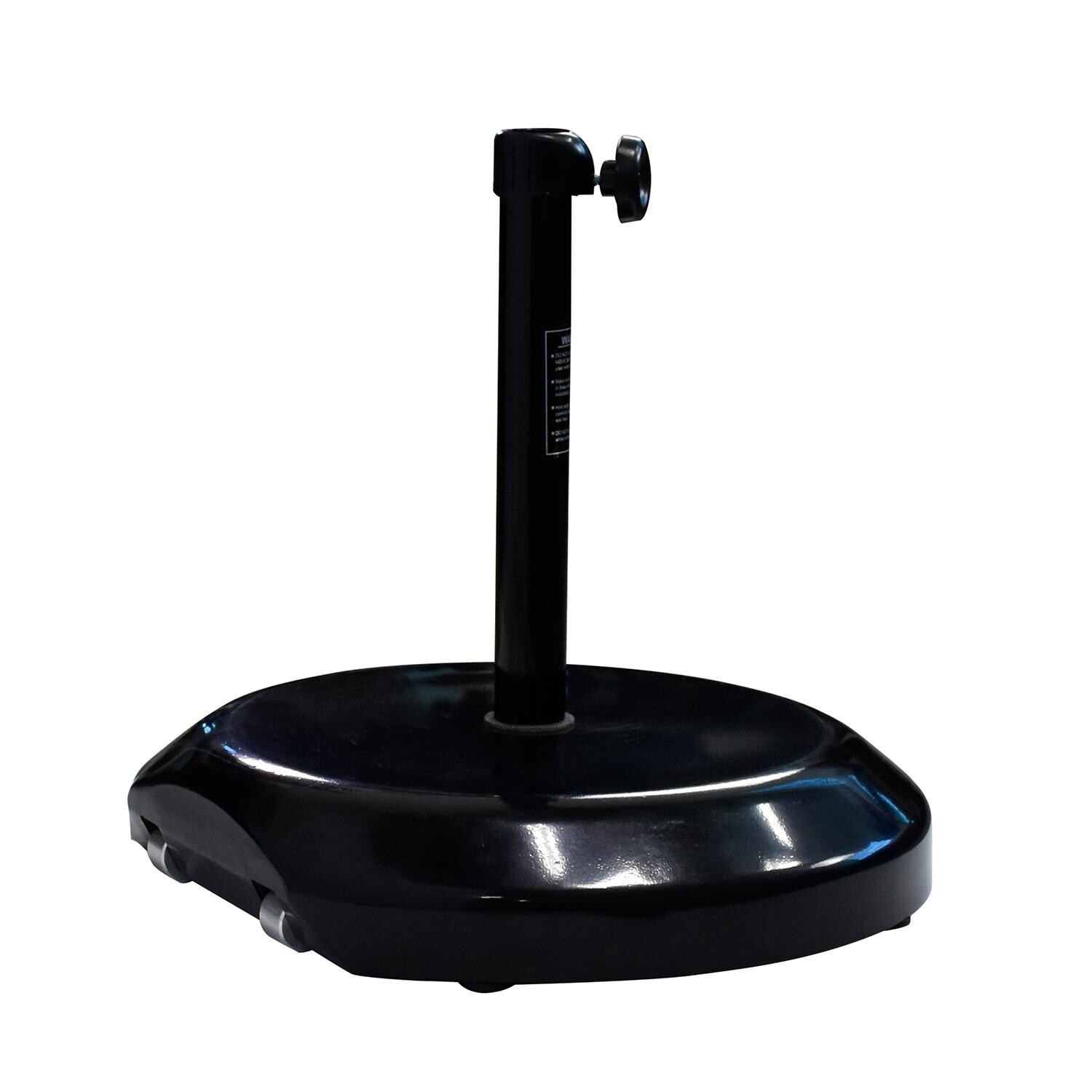 California Umbrella 75 Lb Umbrella Base With Wheels in Black - Angle Side View thumbnail