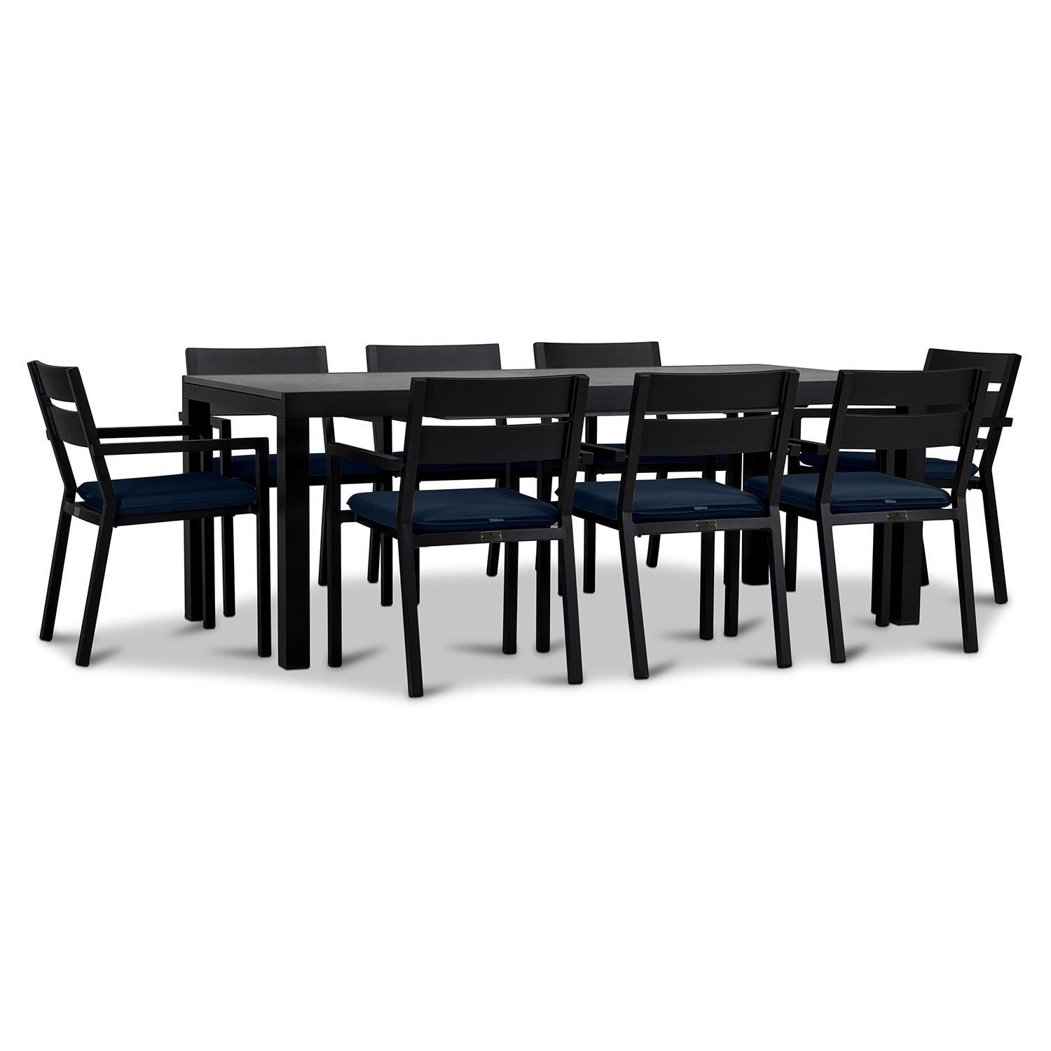 Calm Bay 9 Pc Extendable Dining Set in Black/Spectrum Indigo by Lakeview - White Background 2 thumbnail