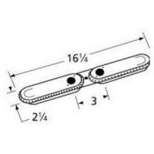 Stainless Steel Oval Twin, Centered, 3 Inch Offset Burner Head 115C2 image