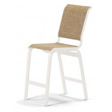 Aruba II Aluminum Outdoor Counter Height Bar Stool With Sling Seating By Telescope Casual - Gloss White/Hickory image