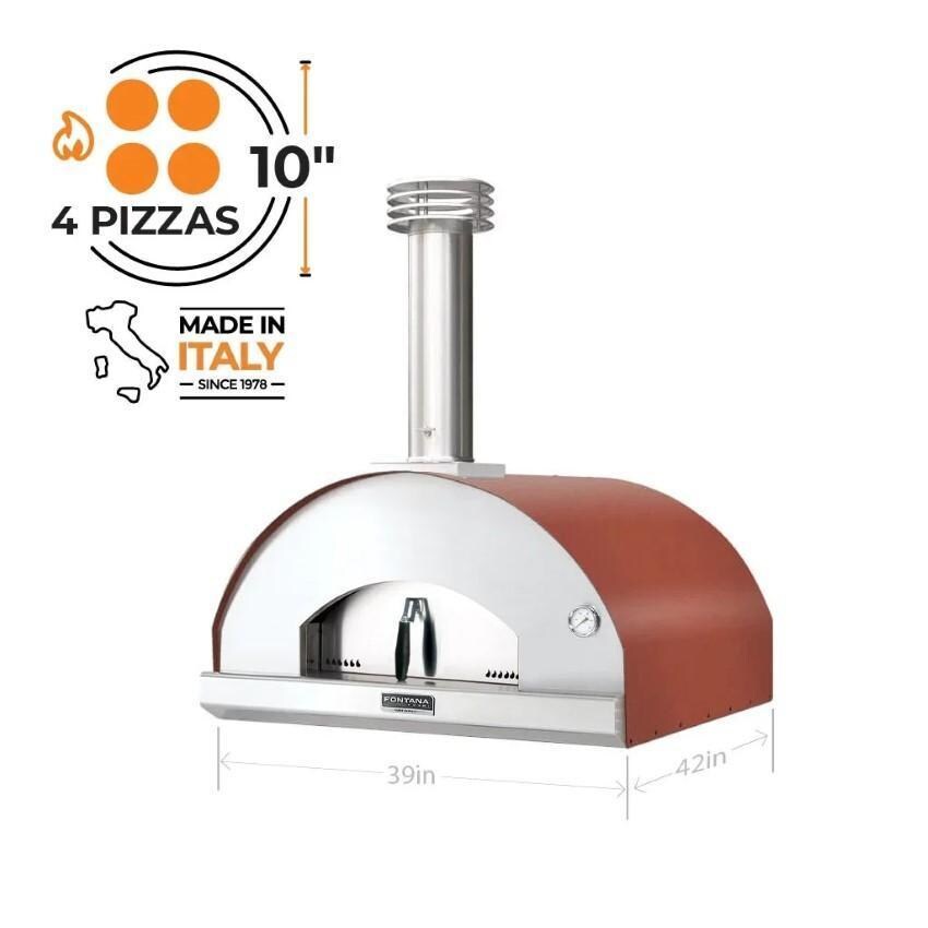 Fontana Forni FTMARIN-R Marinara Wood-Fired - Red - Pizza Count - Dimensional thumbnail