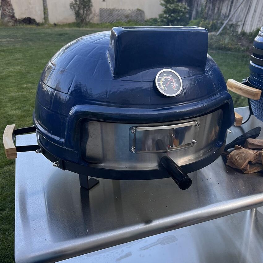 Lifesmart SCS-CPO21BLU Charcoal Pizza Oven - Blue - Pizza Oven Closed thumbnail