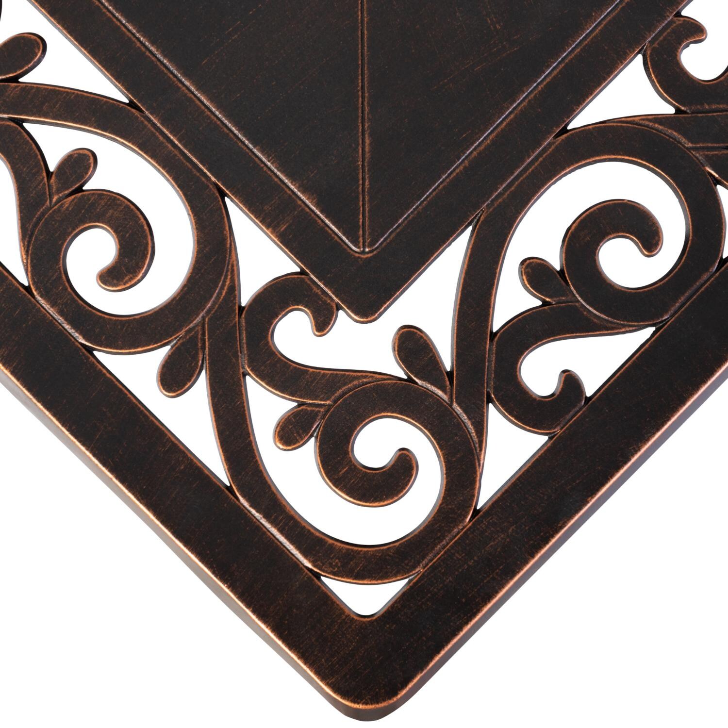 Ultimate Patio SC62527 West Cay 42-Inch Square Cast Aluminum Propane Fire Pit Table - Table Top Detail thumbnail