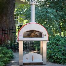Bella Grande 32-Inch Outdoor Wood-Fired Pizza Oven On Cart - Red image