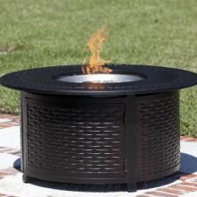 Fire Sense Bellante 48-Inch 50,000 BTU Propane Round Fire Pit Table - Woven Cast Aluminum - 62195 image