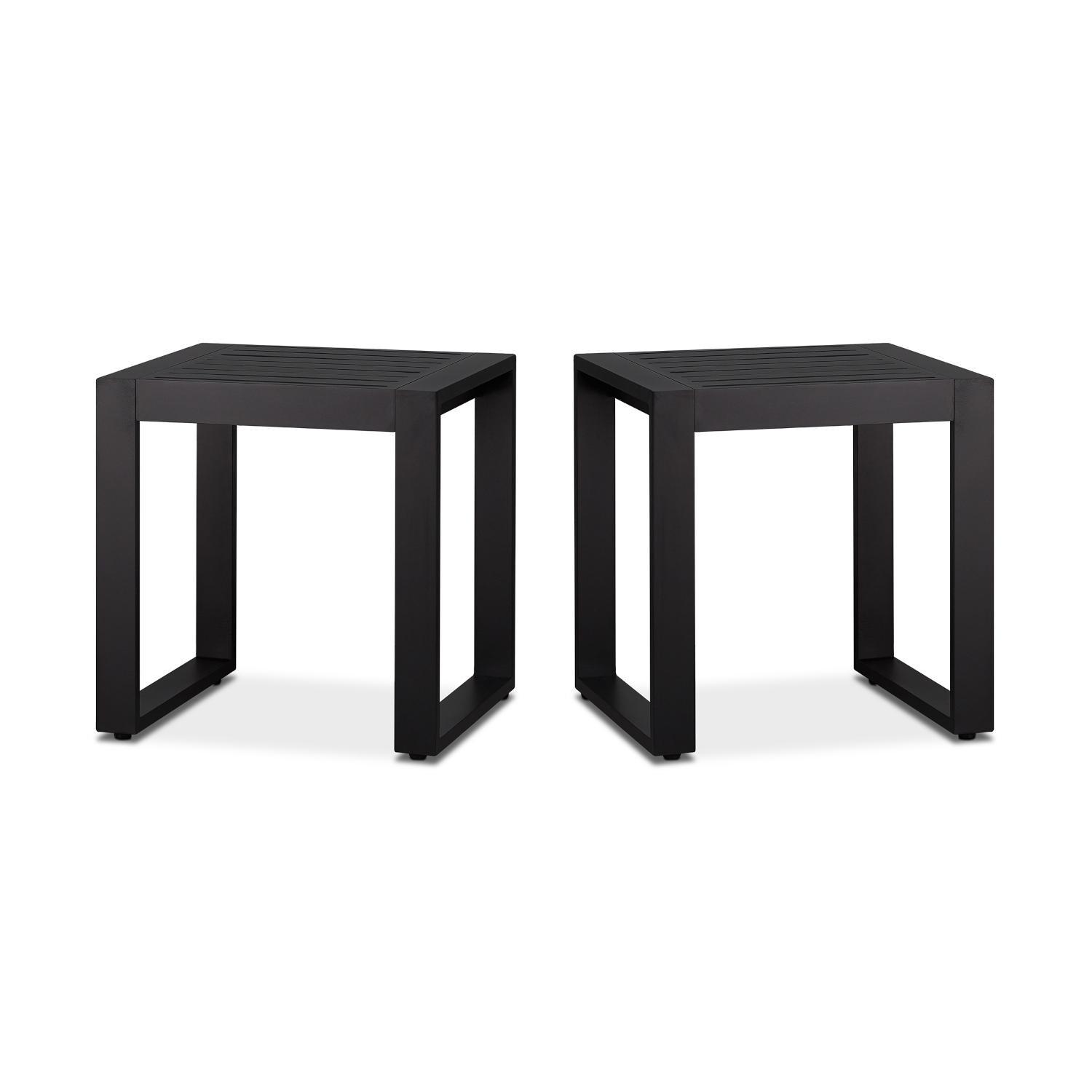 Lakeview Villa Flora Black 2 Piece End Table Set - Full Set thumbnail