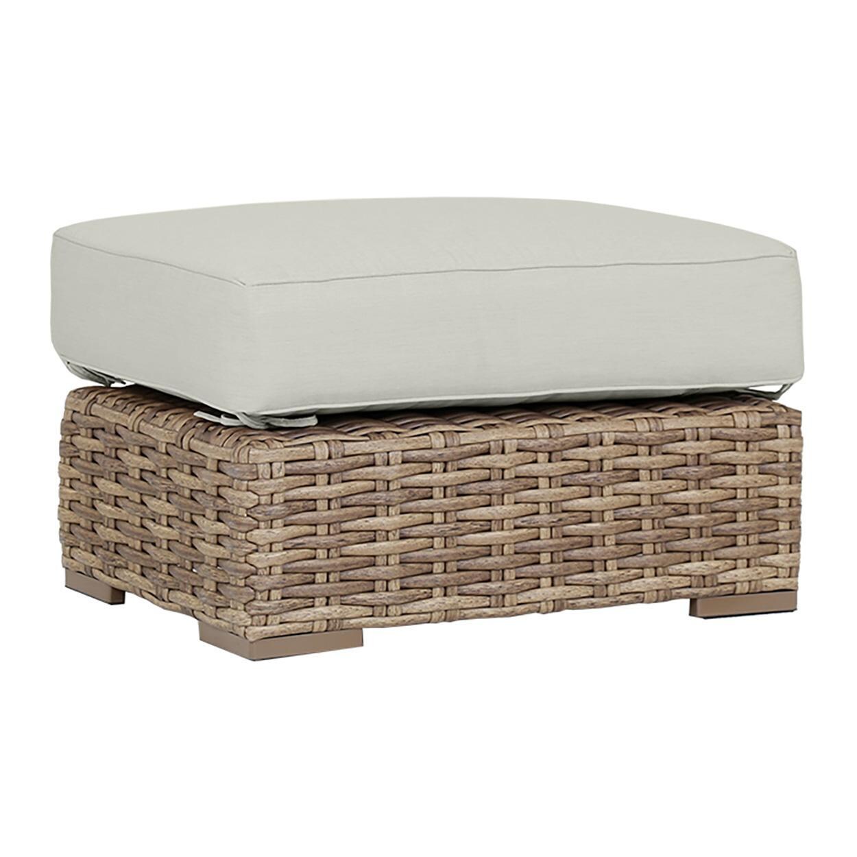 Havana Wicker Ottoman in Tobacco/Canvas Granite by Sunset West
