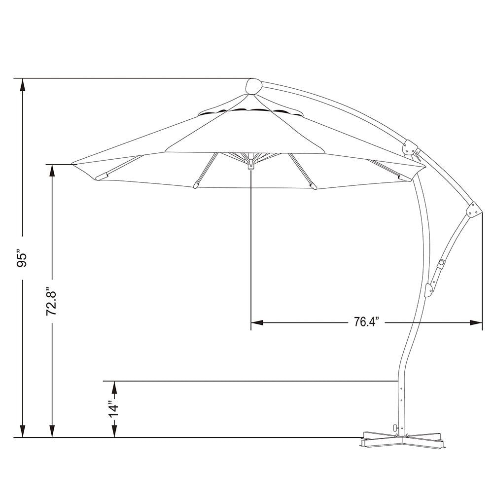 California Umbrella Bayside Series 9 Ft Octagonal Aluminum 360 Tilt