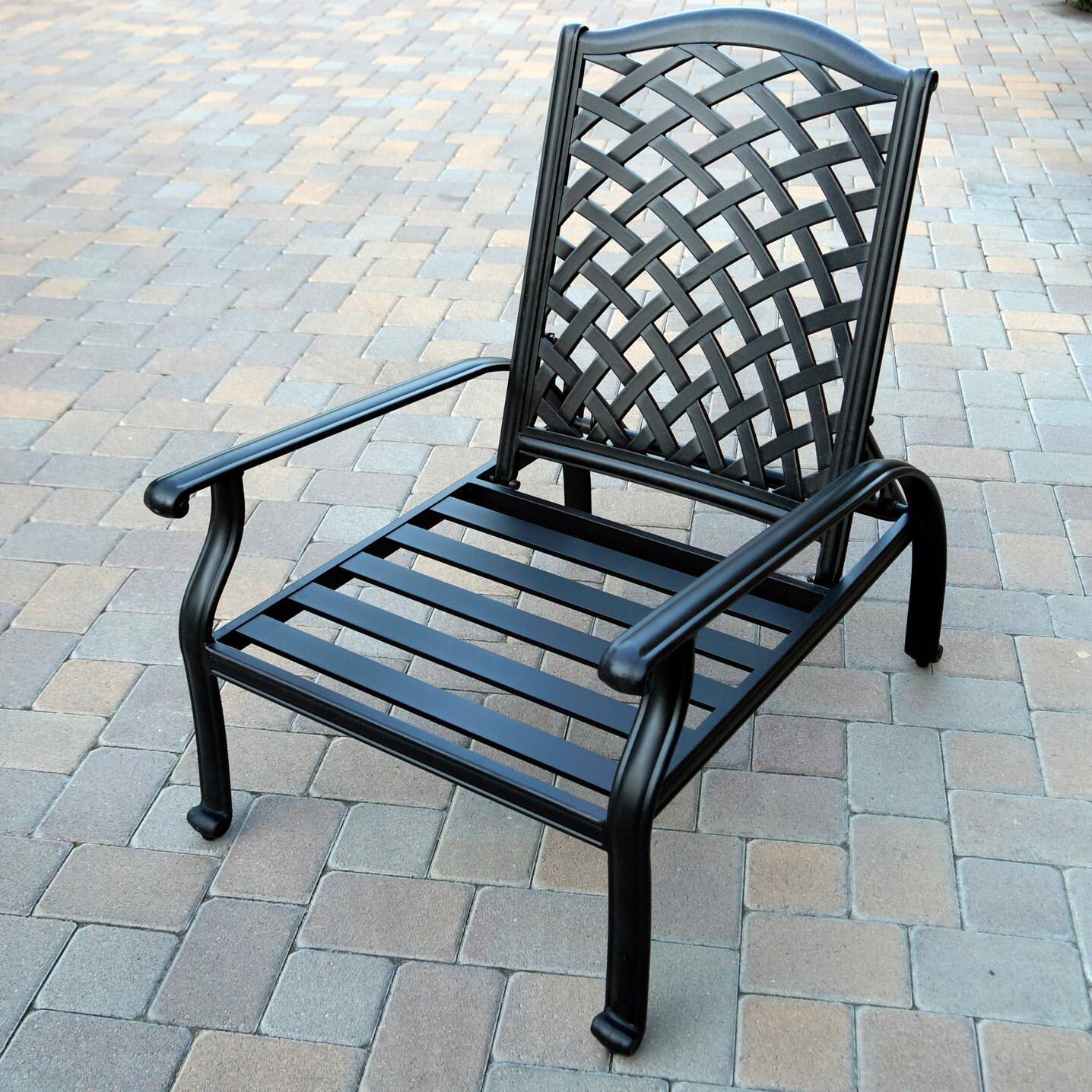 Darlee Nassau 3-Piece Patio Adjustable Club Chair Conversation Set with 24 Inch Round End Table - Chair - Lifestyle thumbnail