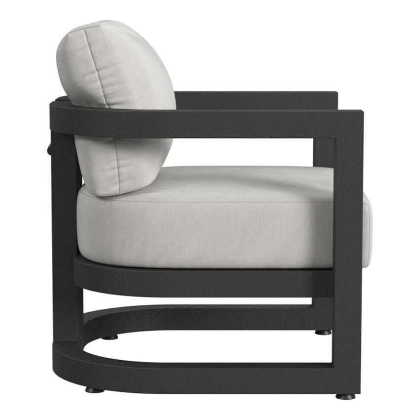 Malibu 6 Pc Aluminum Seating Set By Sunset West - Club Chair - Side View - White Background thumbnail