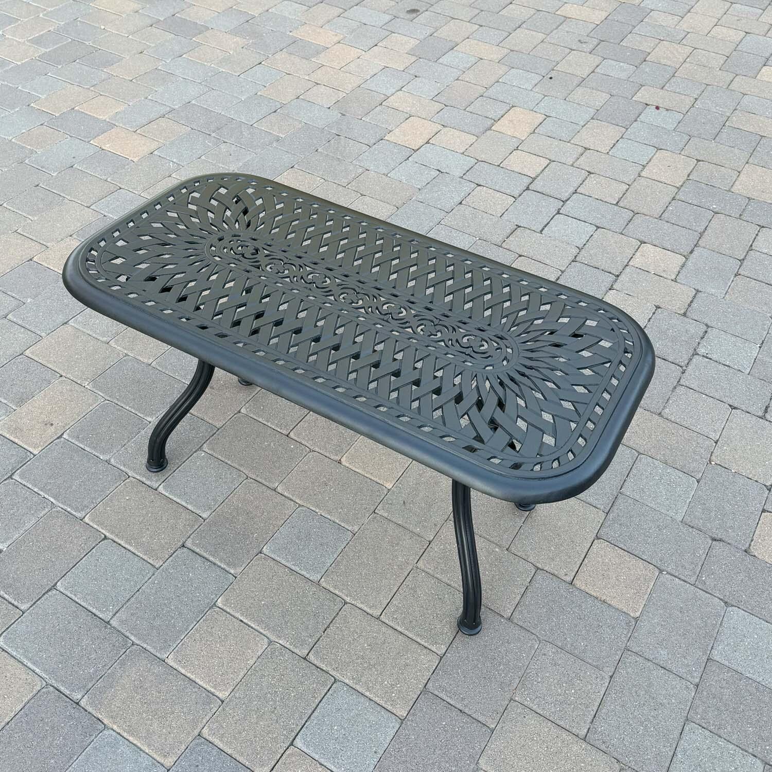 Series 60 42-in Antique Bronze Cast Aluminum Coffee Table by Darlee - Lifestyle thumbnail