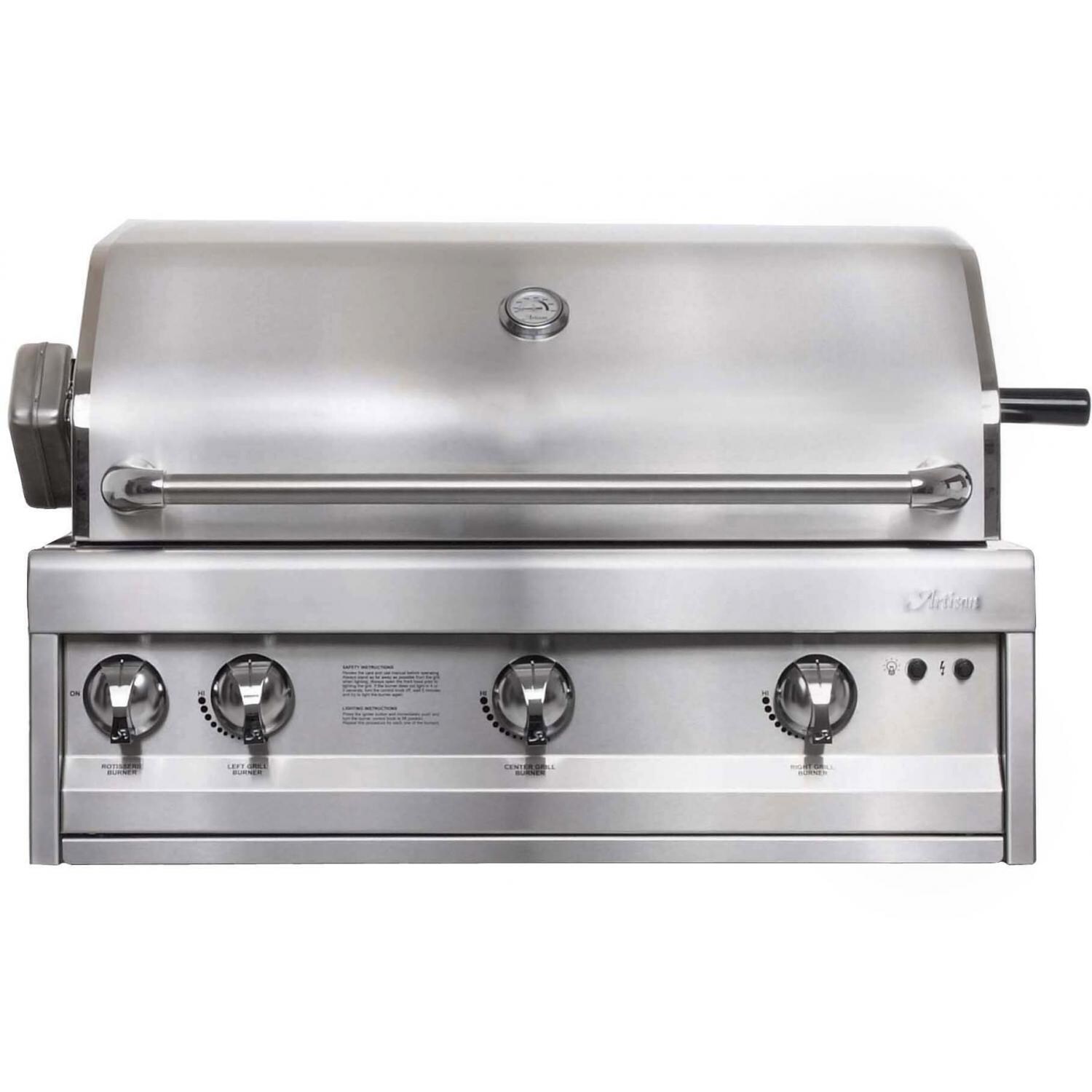 Artisan 32 Inch Built In Propane Gas Grill With Rotisserie