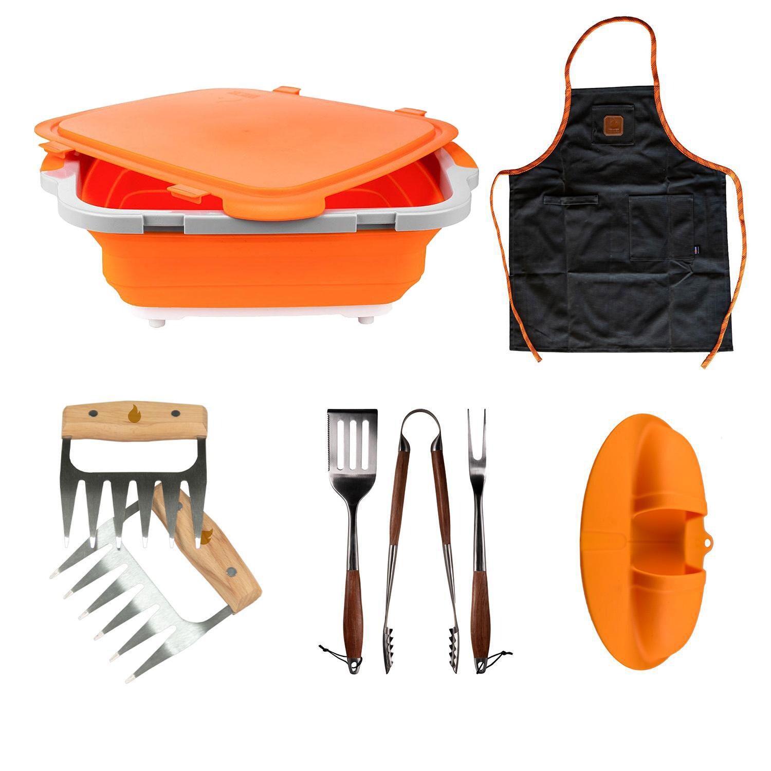 Drip EZ V2 Grill Master Bundle - Orange - Items Included - White Background thumbnail