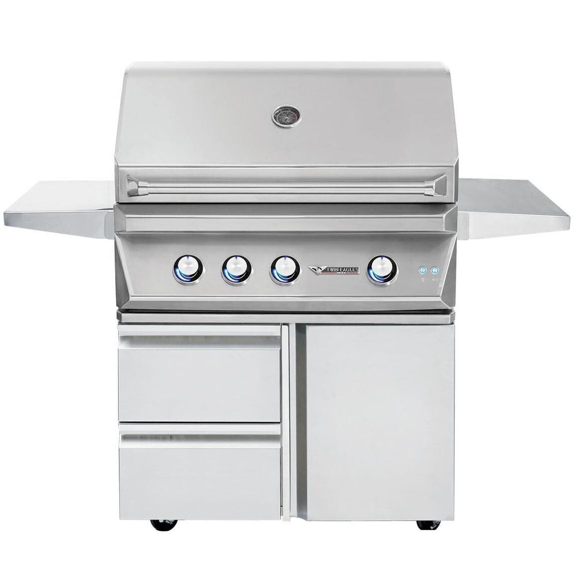 Twin Eagles 36-Inch 3-Burner Propane Gas Grill with Sear Zone & Infrared Rotisserie Burner On Deluxe Cart thumbnail