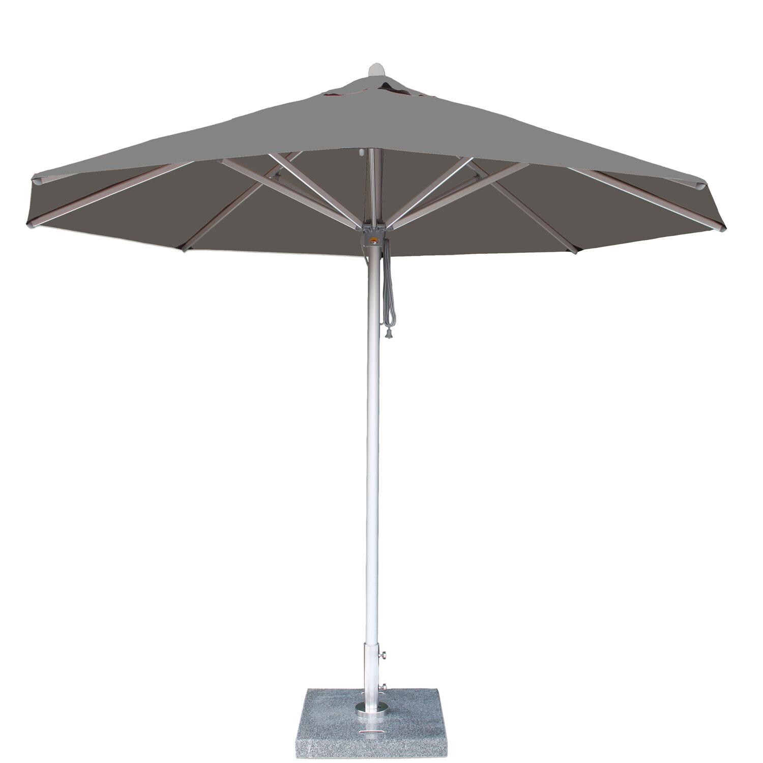 Bambrella Hurricane 11 1/2 Ft Round Side Pole Umbrella - Grey Canopy