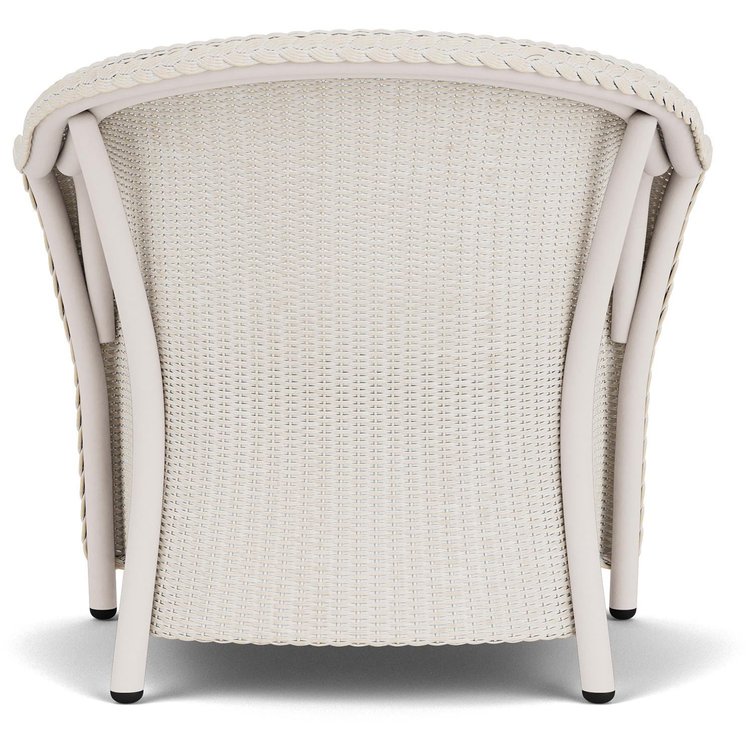 Lloyd Flanders Reflections 4-Piece Seating Set W/ Ottoman & End Table in Antique White Finish - Lounge Chair Back thumbnail