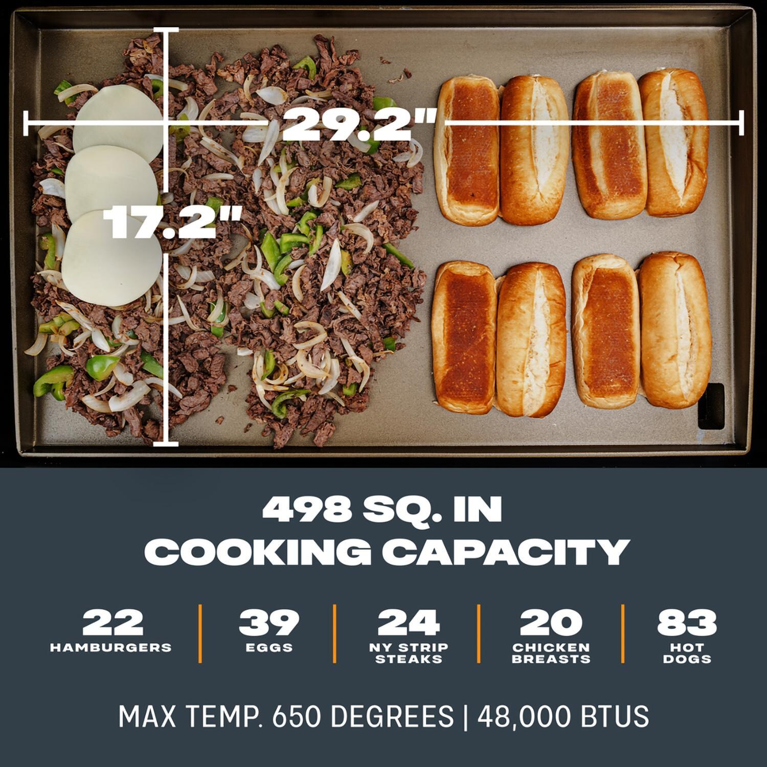 TYTUS Fresno Series 4-Burner Gunmetal Flat Top Griddle with Tool Set & Cover - TDT-471-0101 - Cooking Area - Detail thumbnail