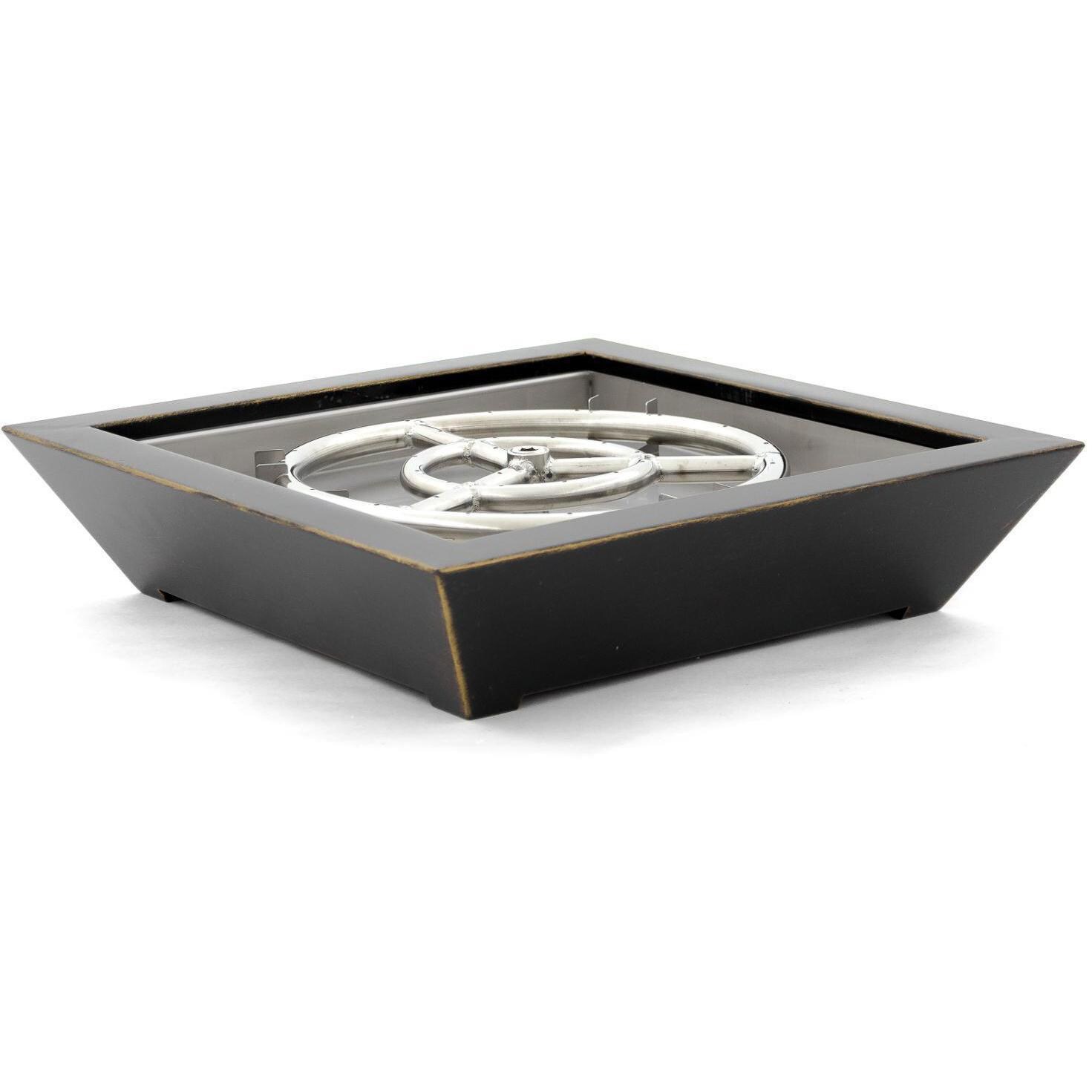 BBQGuys Signature Series Westfalen 18-Inch Square Low-Rise Natural Gas Fire Bowl - Oil Rubbed Bronze thumbnail