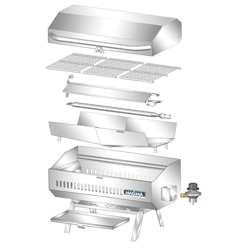 Magma A10-803 Marine ChefsMate Gas Grill - Exploded View thumbnail