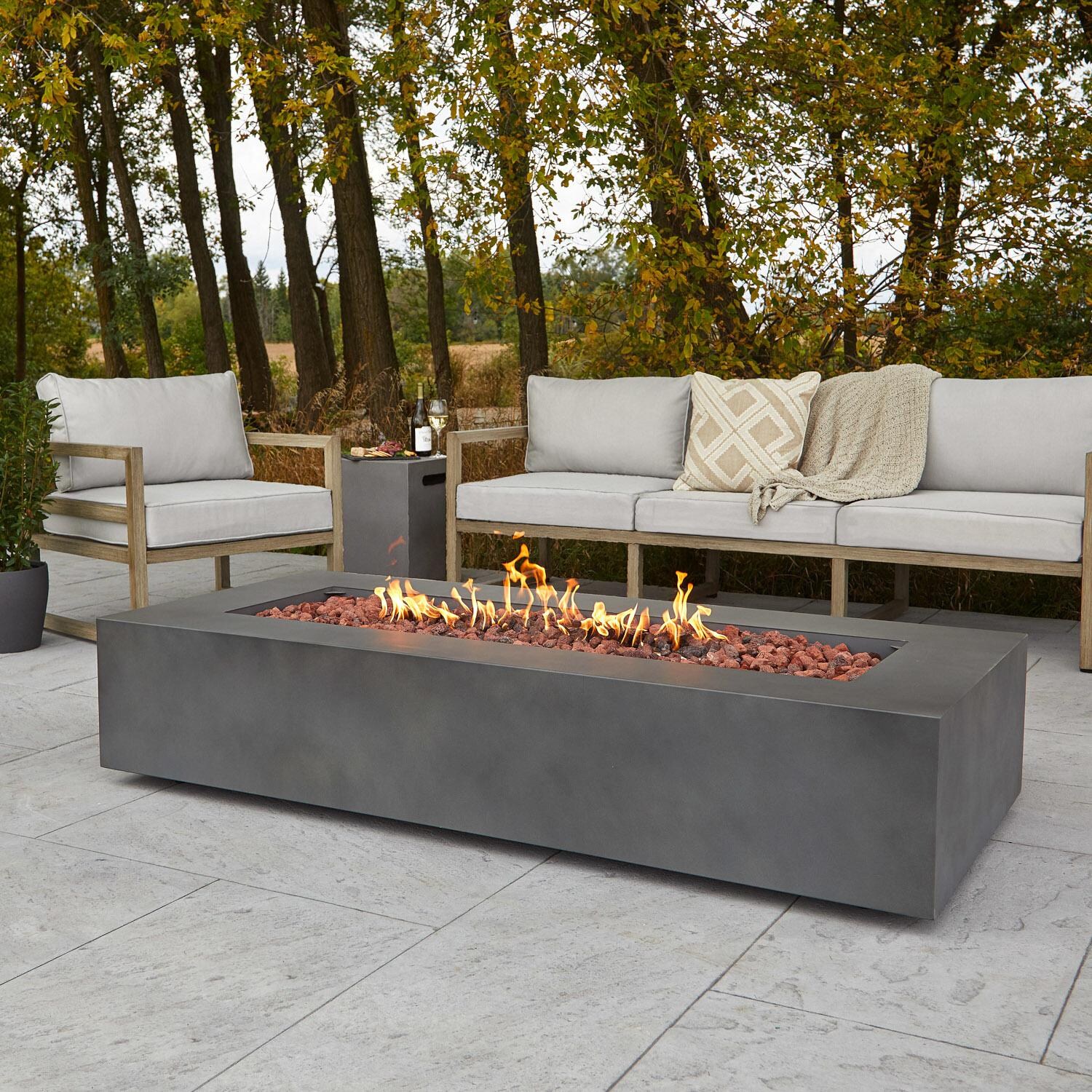 Real Flame Aegean 70-Inch Rectangle Natural Gas Fire Table - Weathered Slate - (Ships as Propane w/ NG Conversion Kit) - C9814NG-WSLT image