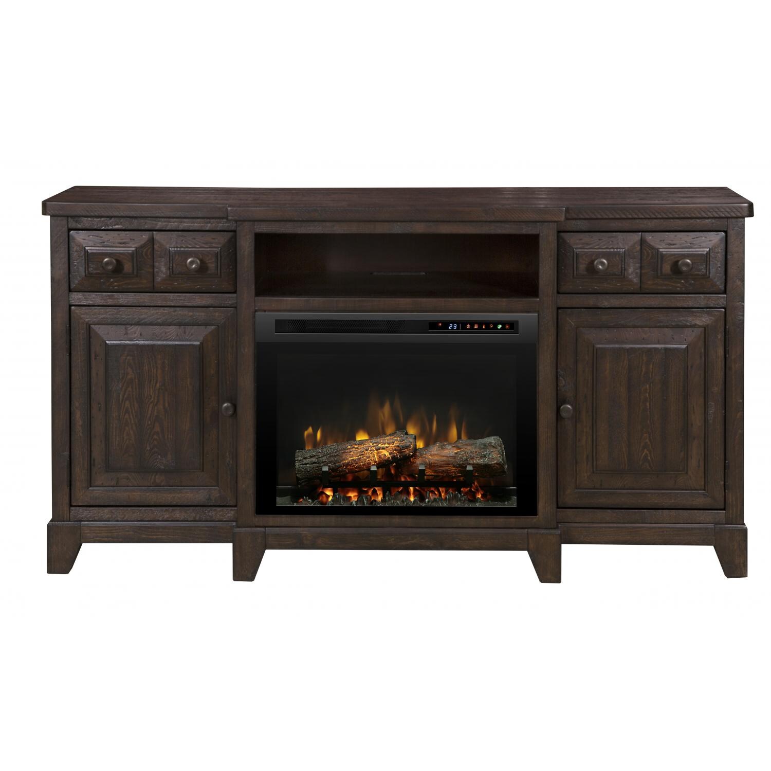 Dimplex Multi-Fire XHD Heinrich 66-Inch Electric Fireplace Media Console - Realogs - Wentworth Brown - GDS26L8-1863WR thumbnail