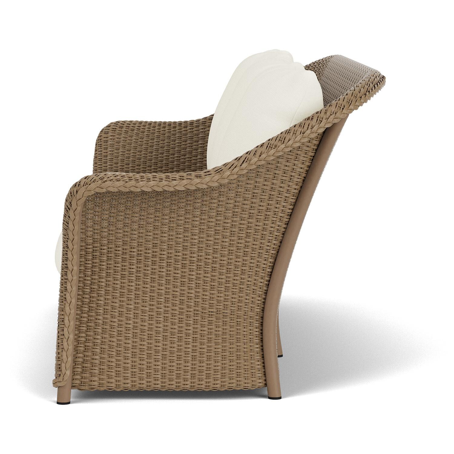 Lloyd Flanders Weekend Retreat Sofa in Fawn Finish W/ Sailcloth Salt Fabric - Side thumbnail