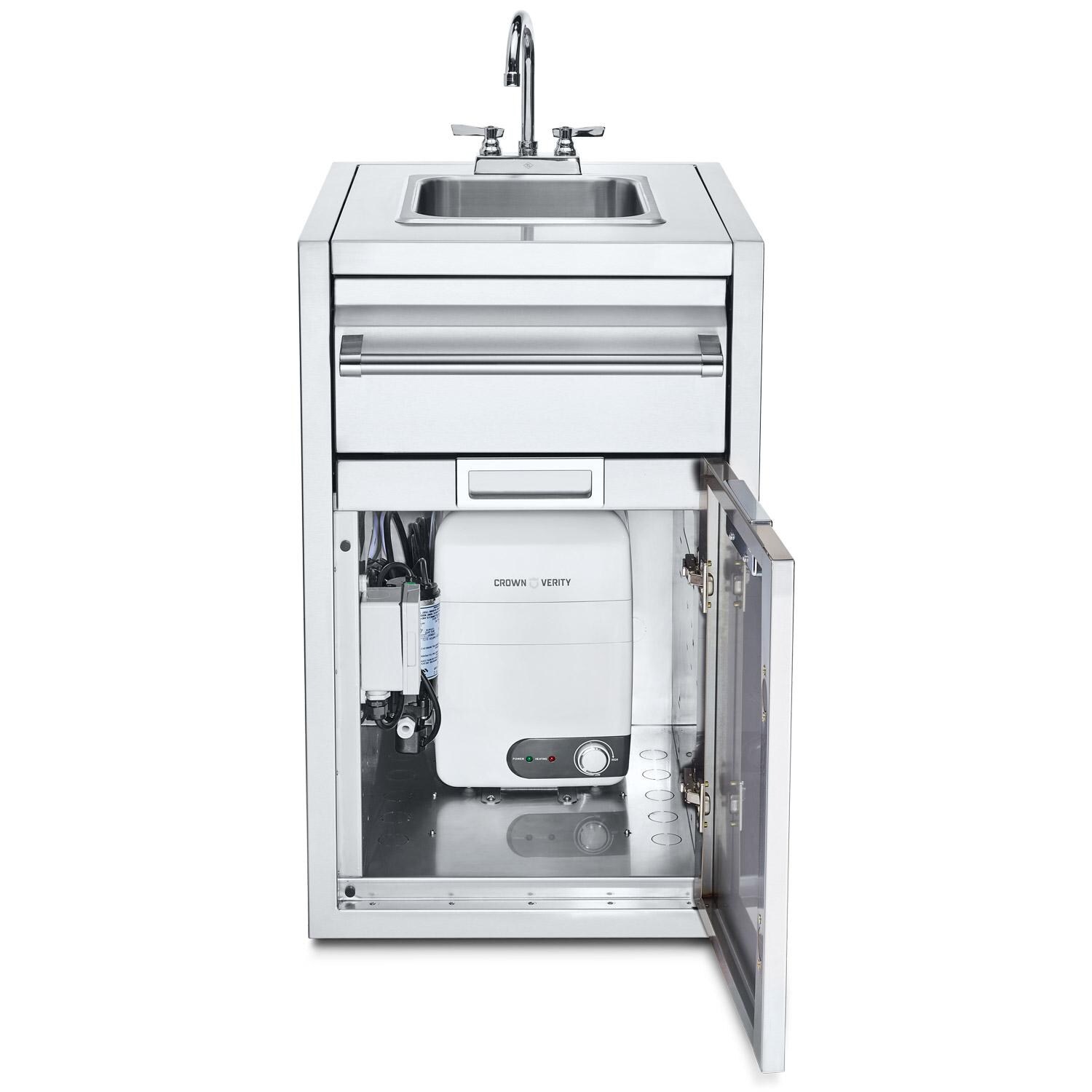 Crown Verity Infinite Series 21-Inch Enclosed Cabinet Storage W/ Sink And Water Heater - IBISC-SK-WH
