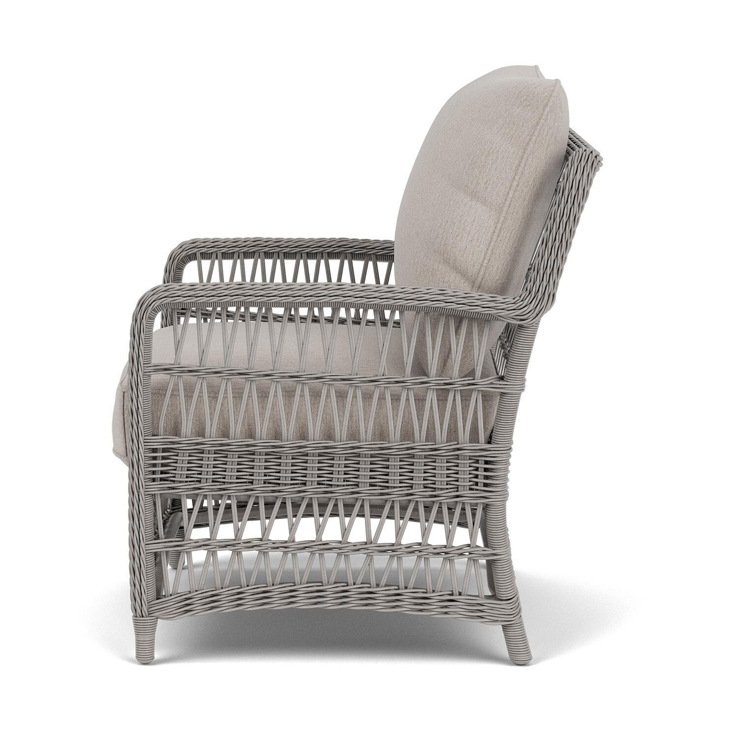 Lloyd Flanders Mackinac Lounge Chair in Putty Finish with Remy Cloud Fabric - Left Side thumbnail