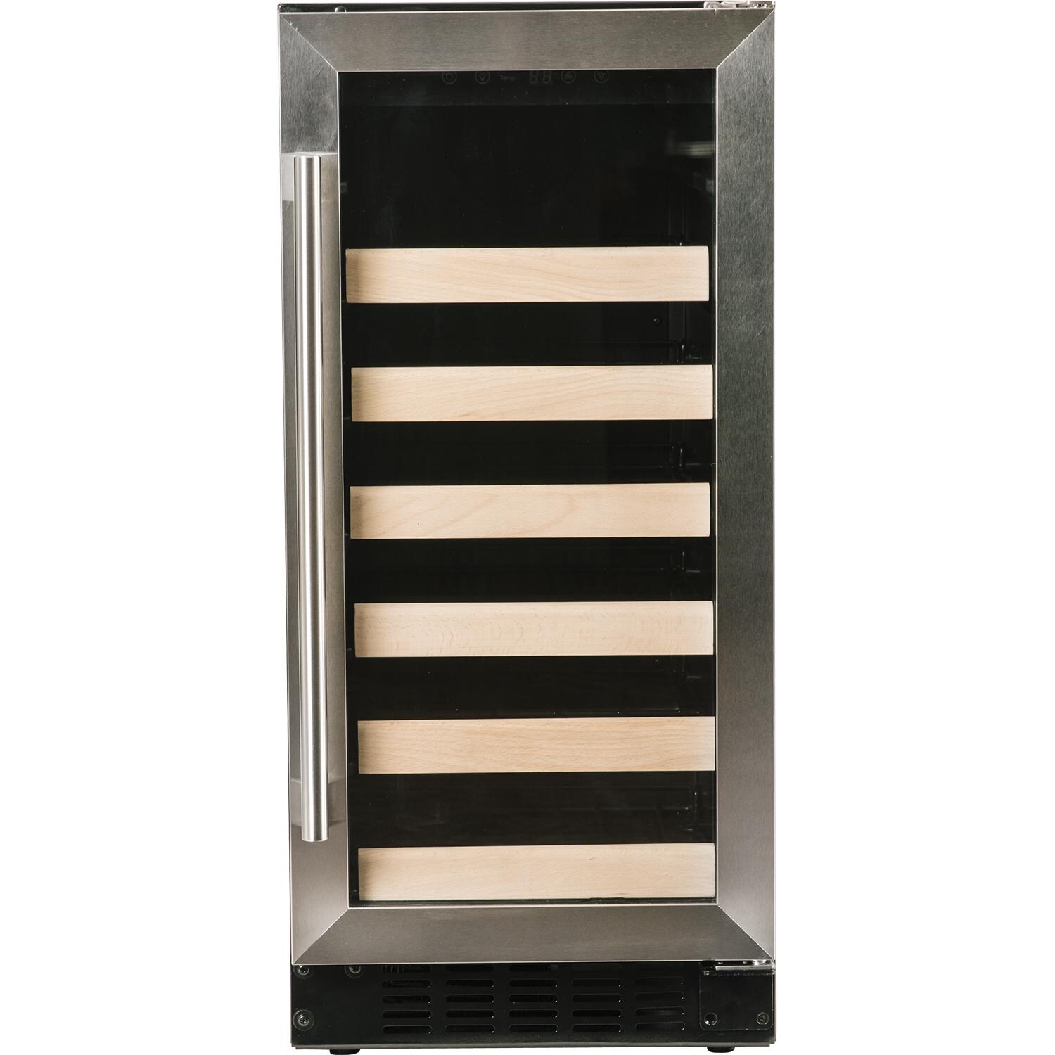 Azure 15-Inch 30 Bottle Wine Cooler - Stainless Steel - Front View W/ Door Closed thumbnail