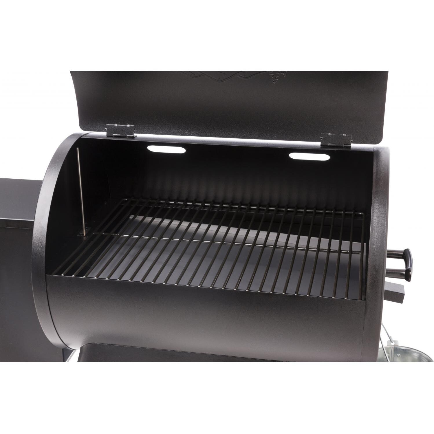 Traeger Lil Tex Elite 22 Pellet Grill On Cart - Lid Open thumbnail