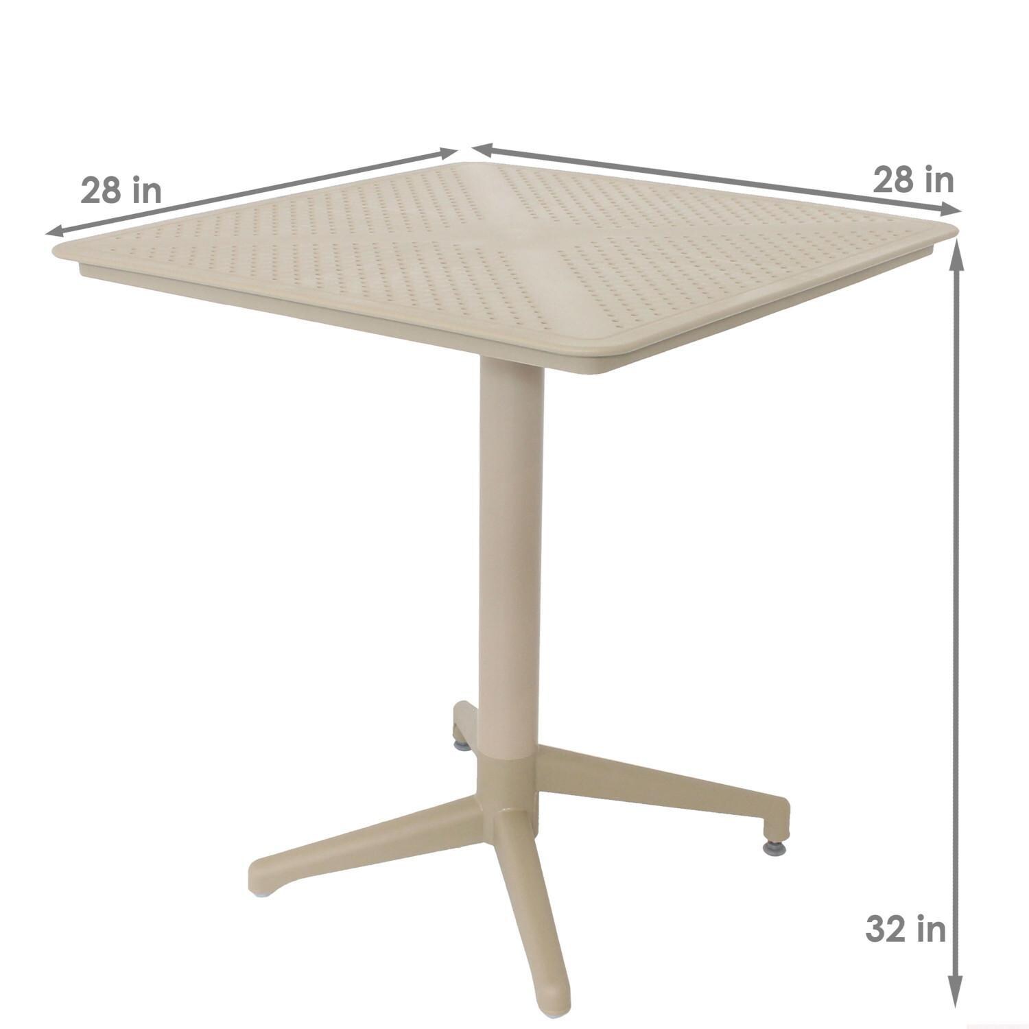 Ultimate Patio All-Weather Square Foldable Plastic Table - Dimensions thumbnail