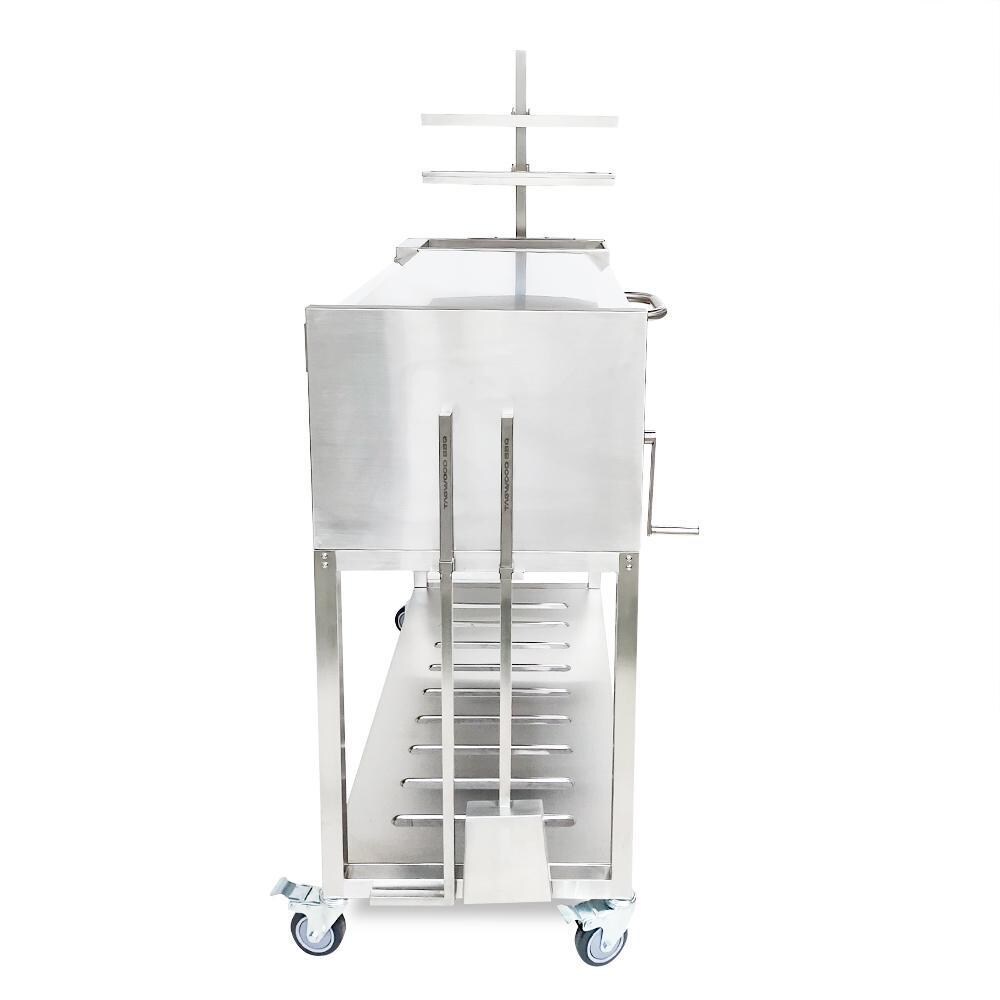 Tagwood BBQ BBQ01SSF Fully Assembled Argentine Santa Maria Wood Fire & Charcoal Grill with Top Lid - Left Side with Lid Closed thumbnail