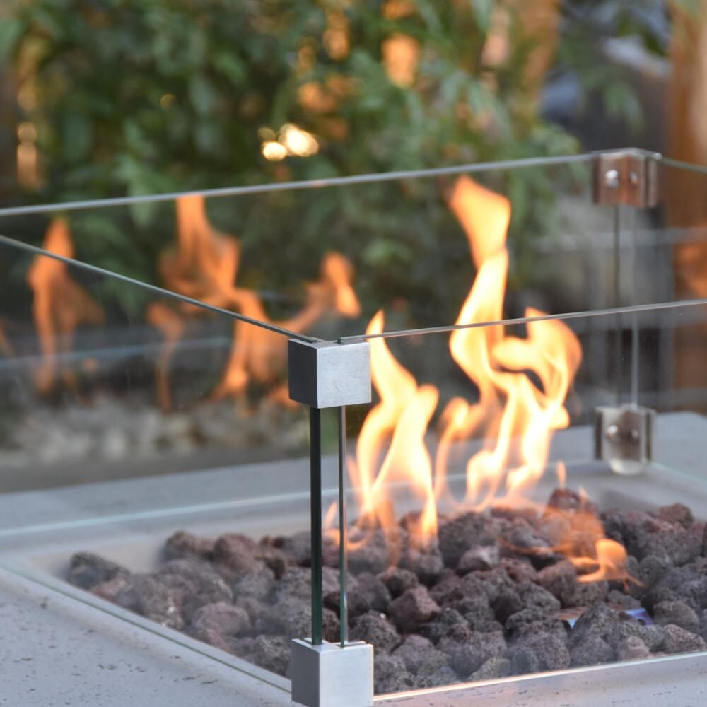 Elementi OFG103-WS Manhattan 24 Inch Square Glass Wind Screen - Lifestyle thumbnail