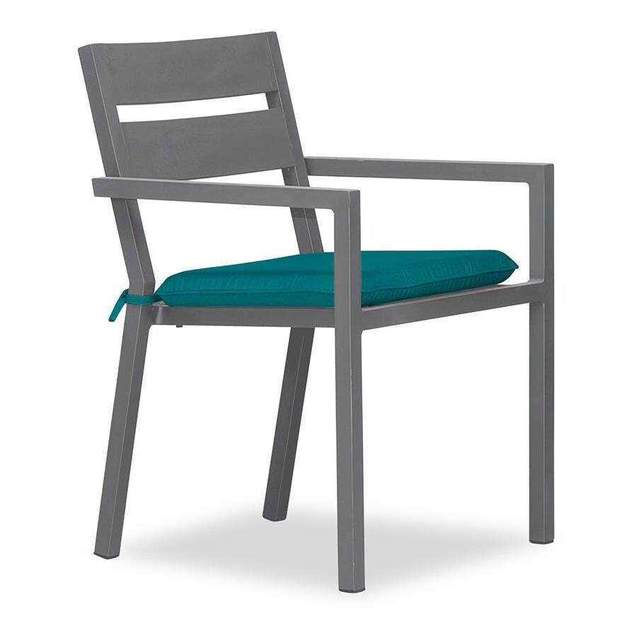 Calm Bay Aluminum Dining Arm Chair in Slate/Spectrum Peacock by Lakeview Outdoor Designs - White Background thumbnail