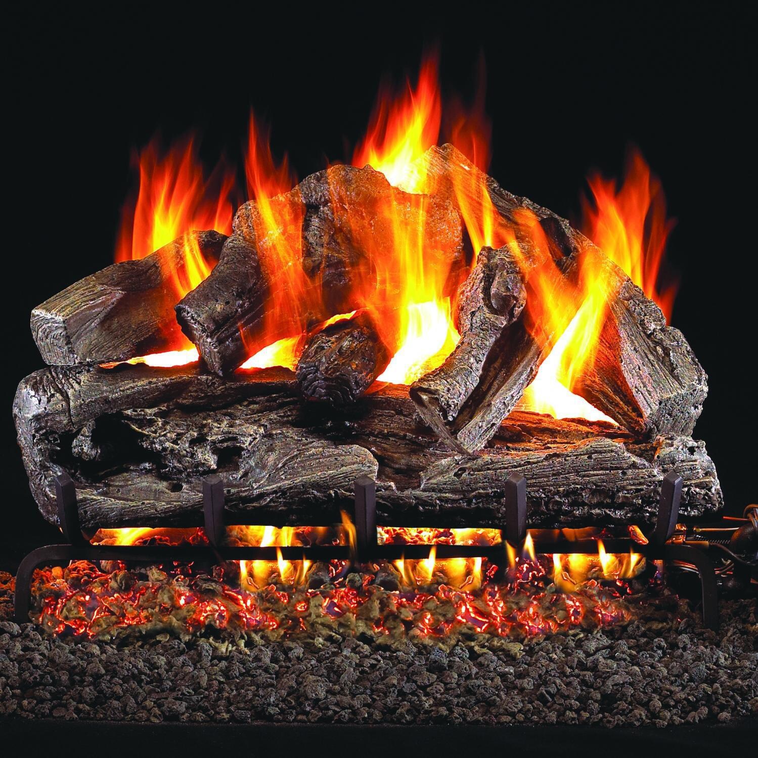Peterson Real Fyre 30-Inch Rugged Oak Gas Log Set With Propane G4 Burner thumbnail