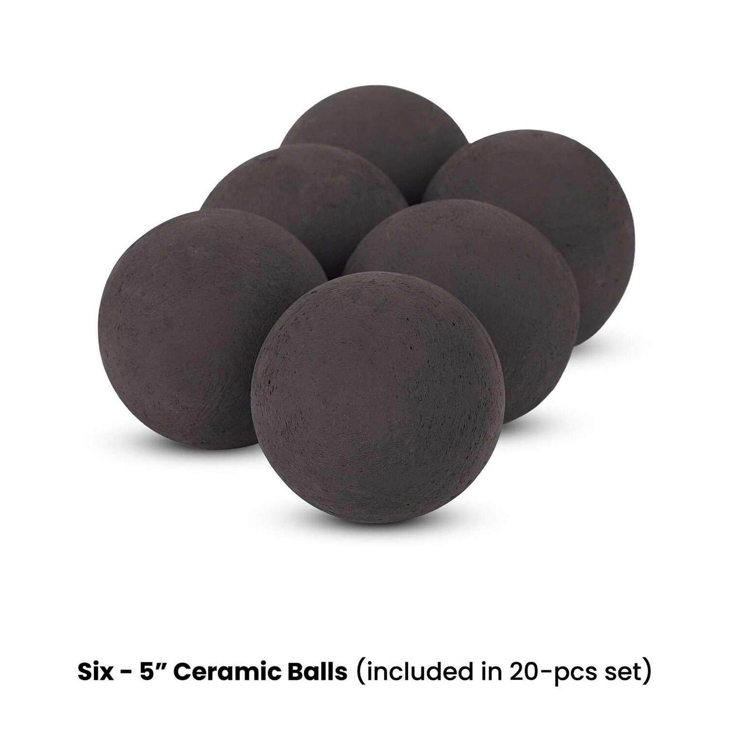 20 Pc Outdoor Fire Pit Sphere Set by Lakeview - 5 Inch Set - White Background thumbnail