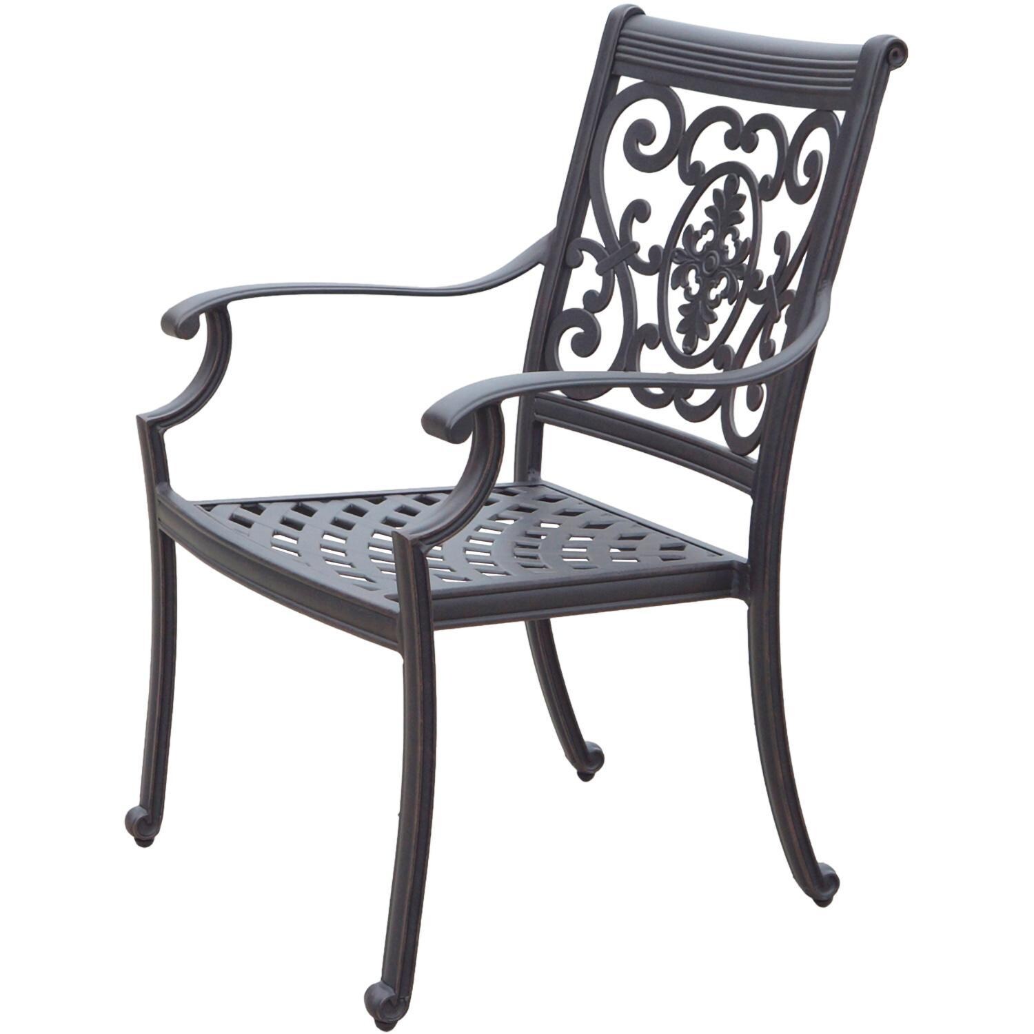 Darlee St. Cruz 9-Piece Patio Dining Set with Cushions and 64 Inch Square Dining Table - Chair Angle - White Background thumbnail