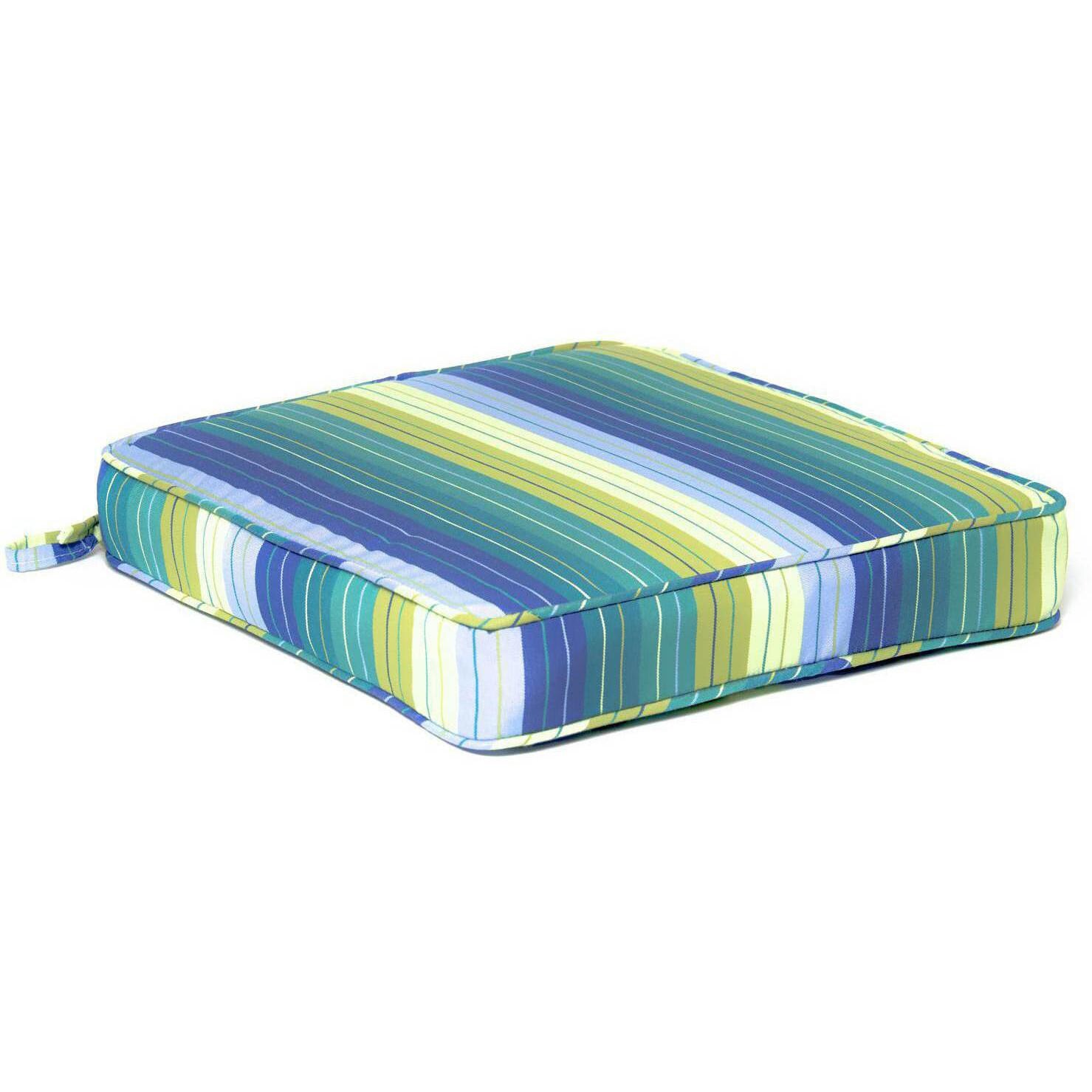 Sunbrella Seville Seaside Medium Outdoor Replacement Seat Cushion W/ Piping By BBQGuys Signature