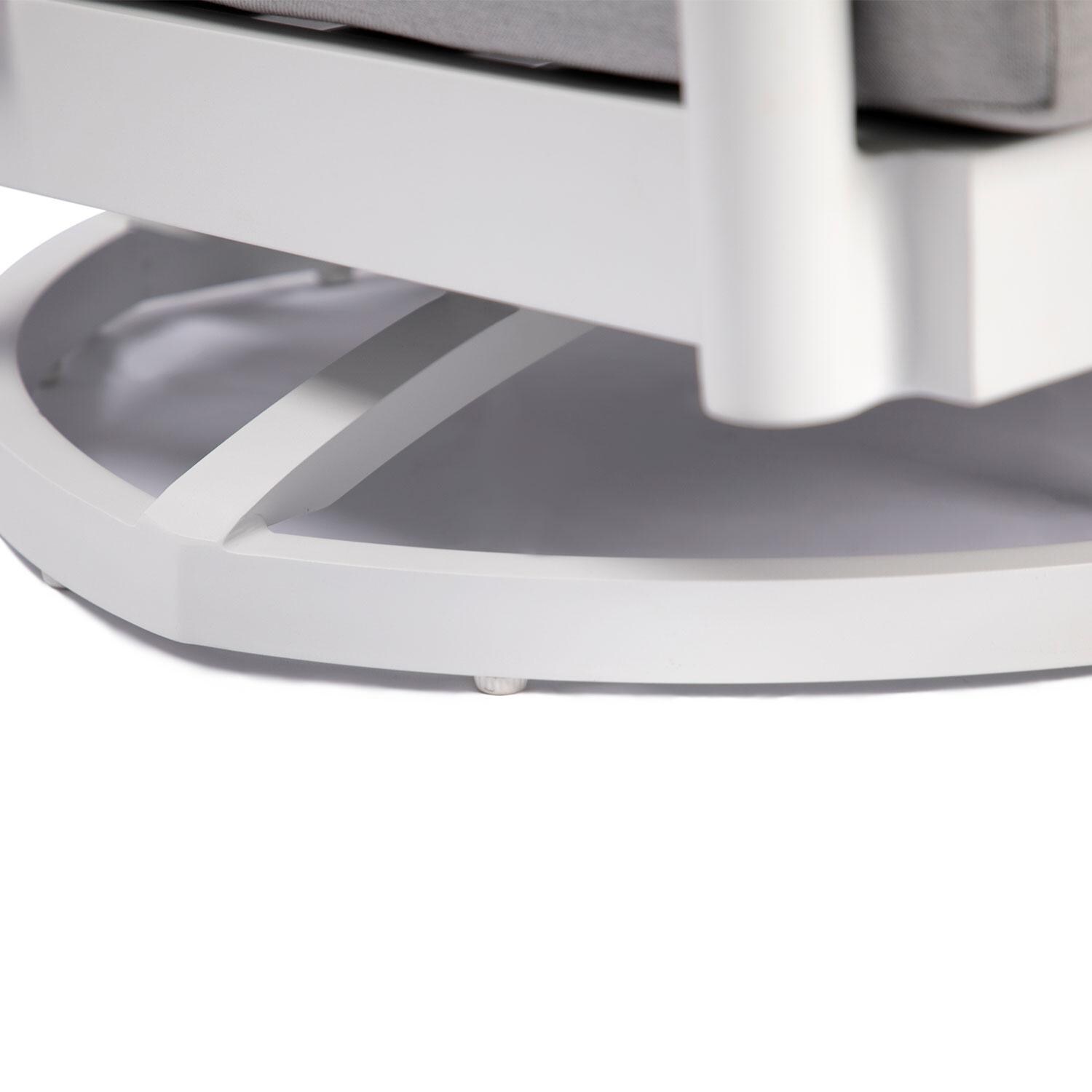 Elementi OS-2501W Santorini Outdoor Aluminum Swivel Club Chair w/ Sunbrella Cushions - Swivel System - White Background thumbnail