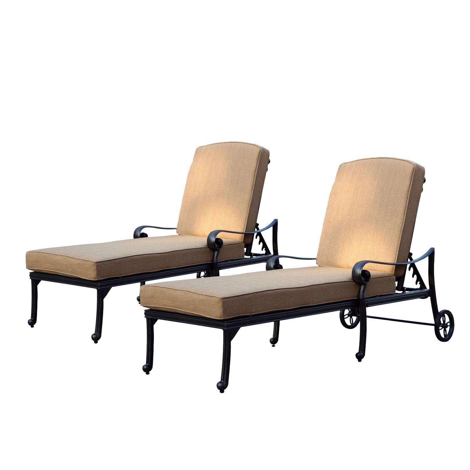 Darlee Santa Monica Replacement Chaise Lounge Cushions - Set of 2 - Sesame