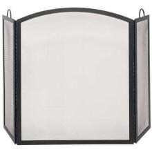 UniFlame 52-Inch 3 Fold Black Wrought Iron Fireplace Screen With Handles - S-1506 image