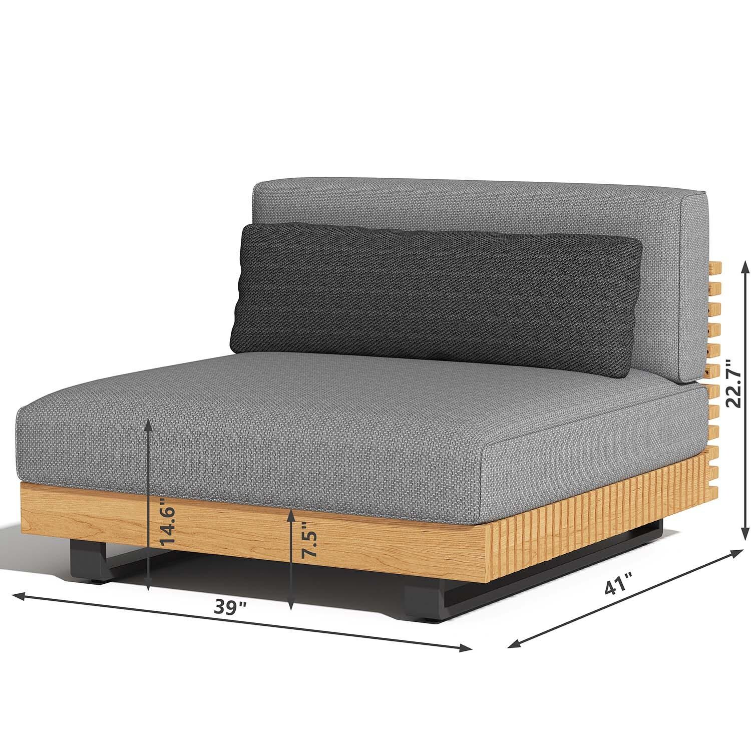 Carrbrook 8 Pc Set Teak Seating Set By Lakeview Outdoor Designs - Sofa - Dimensional thumbnail