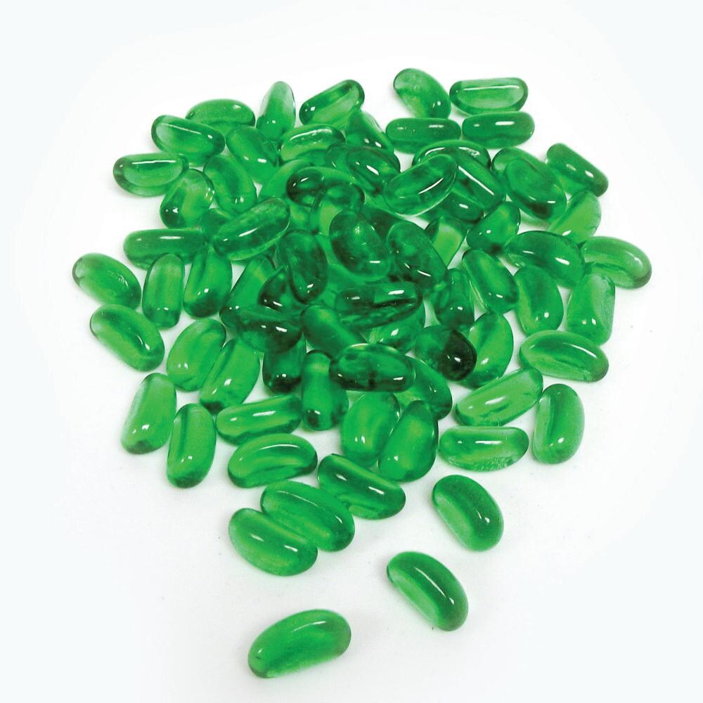 Enhance A Fire Emerald 1-Inch Jellybean Fire Glass - 5 Lbs