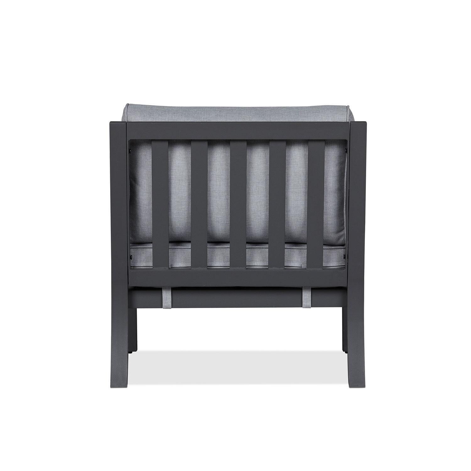 Lakeview Outdoor Designs SC2370GRY Cabin Way Aluminum Outdoor Chair With Cushions in Gray - Back thumbnail