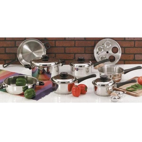 Maxam Steam Control Stainless Steel Waterless Cookware Set - 17pc
