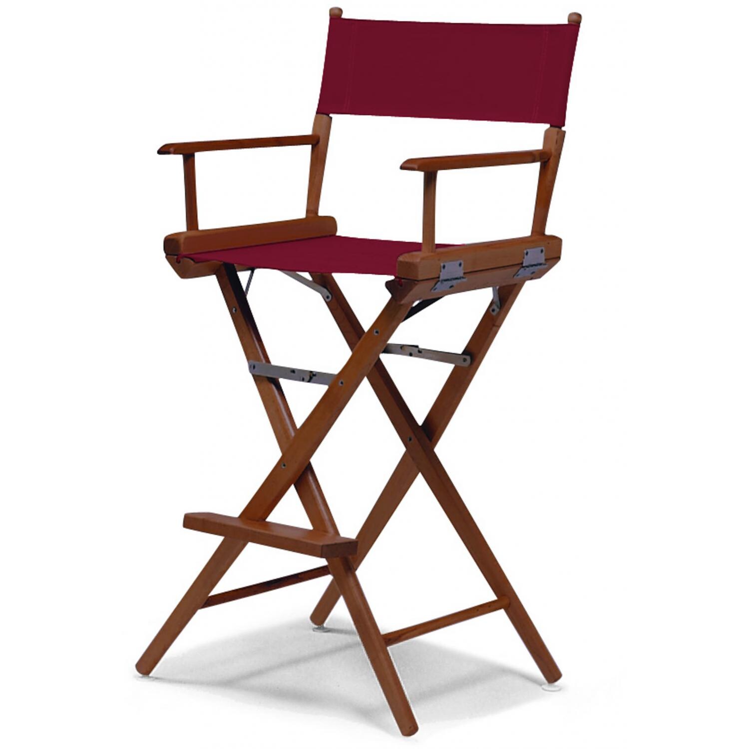 World Famous Bar Height Director Chair By Telescope Casual - Walnut/Burgundy